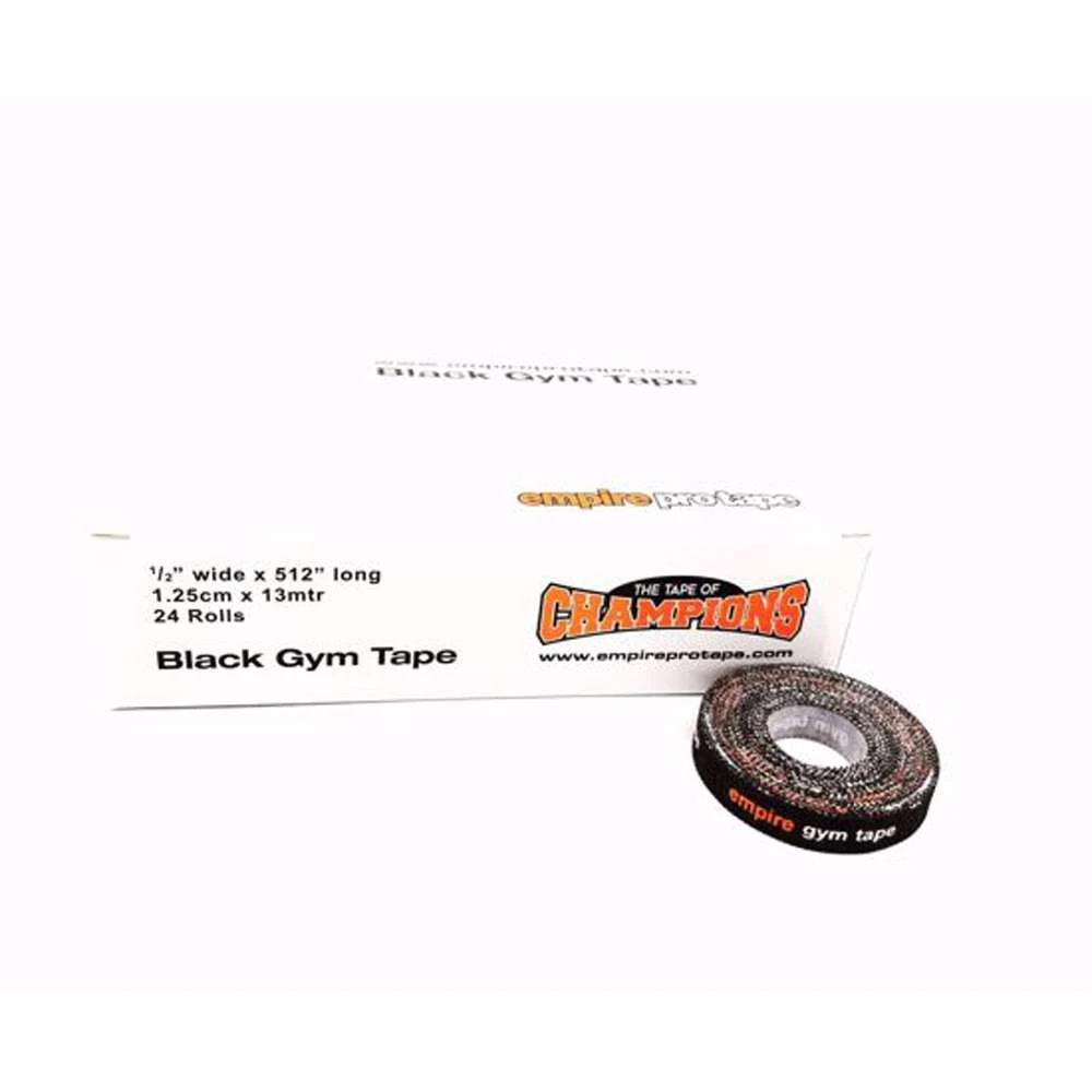 Empire Black Gym Tape – 1.25cm X 13mtr Box Of 24 1 Empire Black Gym Tape – 1.25cm X 13mtr Box Of 24