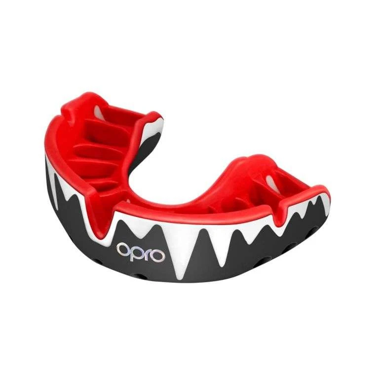 Opro Platinum Fangz Mouthguard – Black/White/Red 1 Opro Platinum Fangz Mouthguard – Black/White/Red