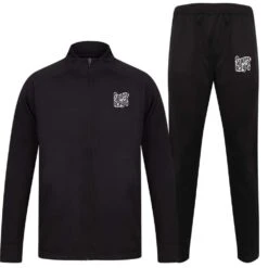 Sugar Ray’s Adult Slim Fit Knitted Tracksuit – Black