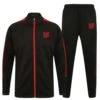 Sugar Ray’s Junior Slim Fit Knitted Tracksuit – Black/Red
