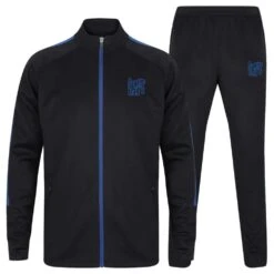Sugar Ray’s Adult Slim Fit Knitted Tracksuit – Navy/Royal Blue