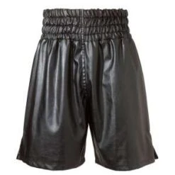 Leatherette Boxing Shorts – Black