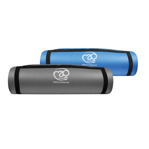 Fitness-Mad Stretch Fitness Mat 10mm – Grey Or Blue 1 Fitness-Mad Stretch Fitness Mat 10mm – Grey Or Blue