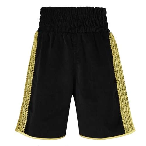 Mexican Velvet Black & Gold Boxing Short 2 Mexican Velvet Black & Gold Boxing Short - Image 2