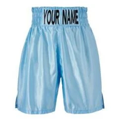 Custom Made Satin Sky Blue Boxing Shorts