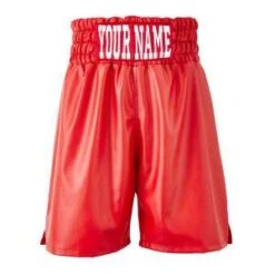 Leatherette Red Boxing Shorts