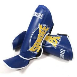 Sandee Cool-Tec Leather Boot Shinguard – Blue/Yellow/White
