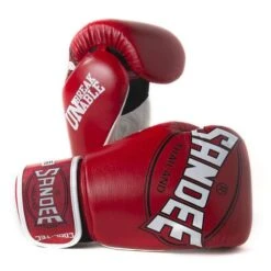 Sandee Cool-Tec Leather Sparring Glove – Red/White/Black