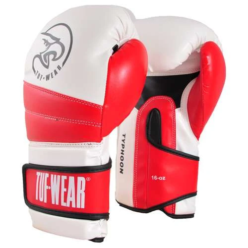 Tuf Wear Typhoon Training Boxing Glove – White/Red 1 Tuf Wear Typhoon Training Boxing Glove – White/Red
