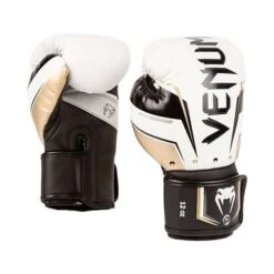 Venum Elite Evo Boxing Gloves – White/Gold