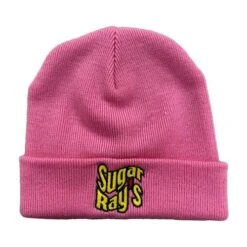 Sugar Ray’s Fold Over Boxing Wooly Hat/Beanie – Pink