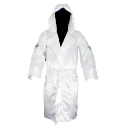 Cleto Reyes Satin Boxing Robe With Hood – White