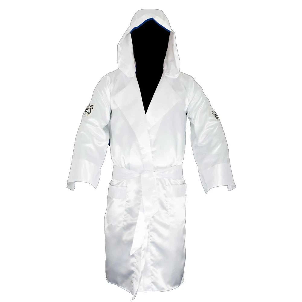 Cleto Reyes Satin Boxing Robe With Hood – White 1 Cleto Reyes Satin Boxing Robe With Hood – White