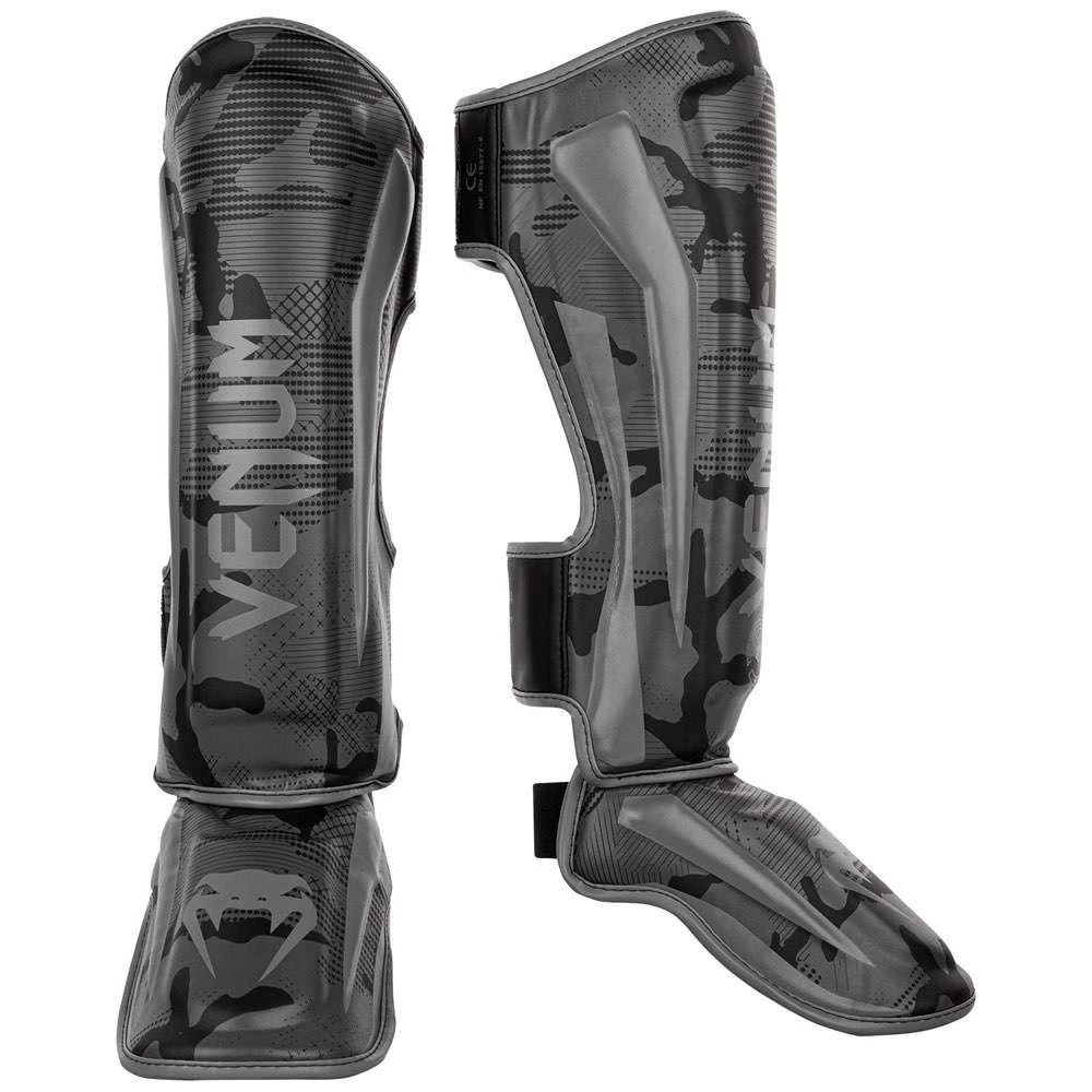 Venum Elite Shinguards – Black/Dark Camo 1 Venum Elite Shinguards – Black/Dark Camo