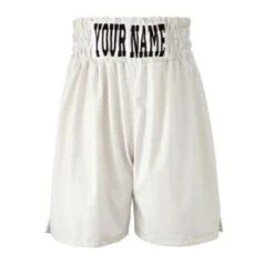 Leatherette White Boxing Shorts