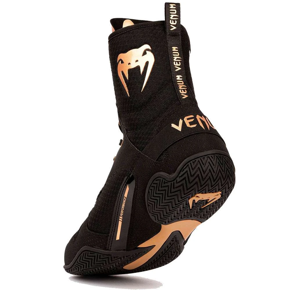 Venum Elite Boxing Boot – Black/Bronze 2 Venum Elite Boxing Boot – Black/Bronze - Image 2