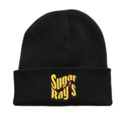 Sugar Ray’s Fold Over Boxing Wooly Hat/Beanie – Black