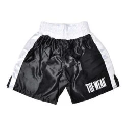 Tuf Wear Satin Boxing Shorts – Black/White