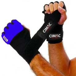 Cimac Gel Shock Boxing Wrap Gloves – Black/Blue