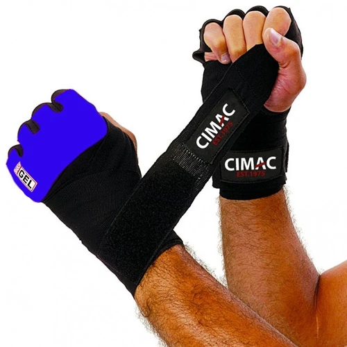Cimac Gel Shock Boxing Wrap Gloves – Black/Blue 1 Cimac Gel Shock Boxing Wrap Gloves – Black/Blue