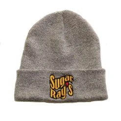 Sugar Ray’s Fold Over Boxing Wooly Hat/Beanie – Light Grey