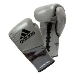 Adidas AdiSpeed Lace Up Boxing Gloves – Grey/Black