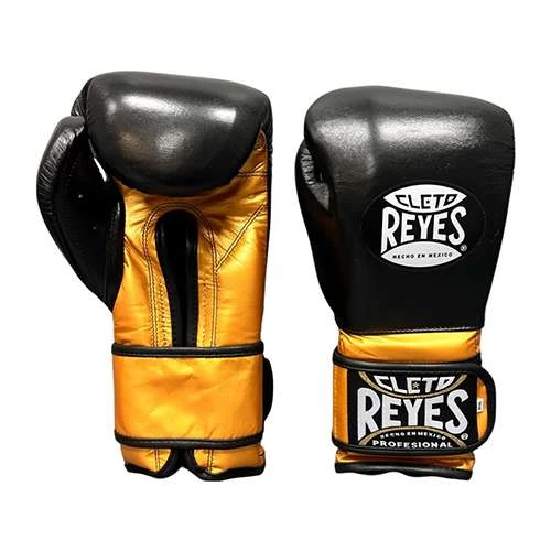 Cleto Reyes Hook&Loop Sparring Gloves – Black/Gold 1 Cleto Reyes Hook&Loop Sparring Gloves – Black/Gold