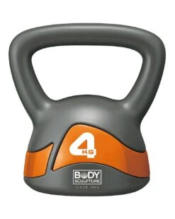 Body Sculpture 4kg Kettle Bell – Grey/Orange