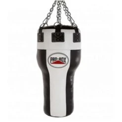 Pro-Box Black/White Leather Angle Punchbag