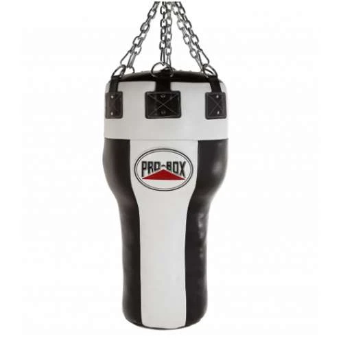 Pro-Box Black/White Leather Angle Punchbag 1 Pro-Box Black/White Leather Angle Punchbag