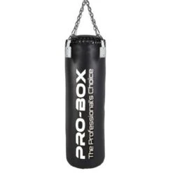 Pro-Box Champ Leather Hybrid 4ft Straight Punch Bag – Black/White