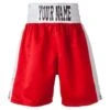 Custom Made Boxing Short Red With White Stripes And Waistband