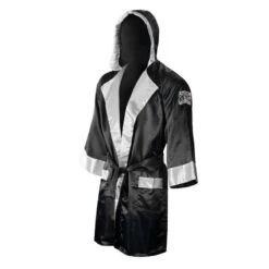 Cleto Reyes Satin Boxing Robe With Hood – Black/White