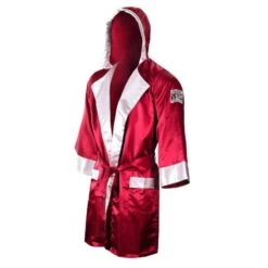 Cleto Reyes Satin Boxing Robe With Hood – Red/White