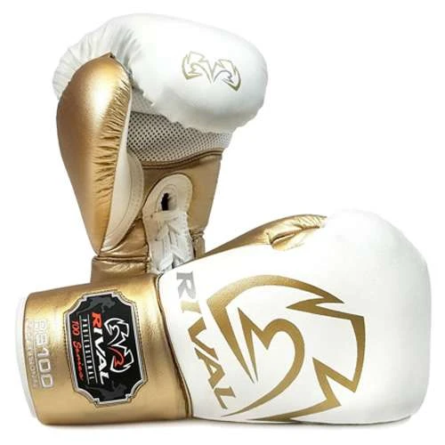 Rival RS100 Professional Lace-Up Sparring Glove – Black/Gold 4 Rival RS100 Professional Lace-Up Sparring Glove – Black/Gold - Image 4