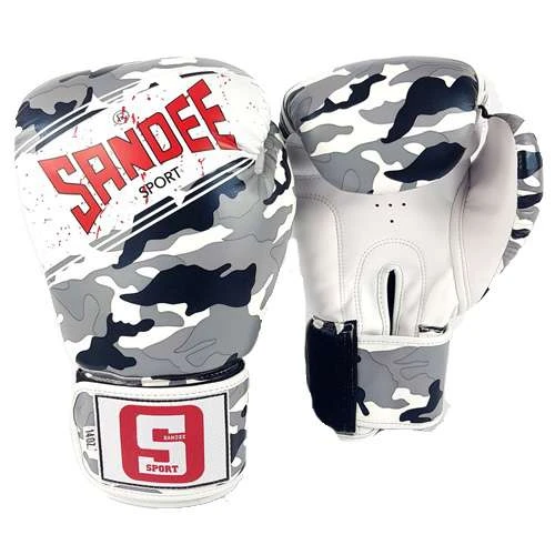 Sandee Sport Camo Synthetic Leather Boxing Glove – Grey/Black/White 2 Sandee Sport Camo Synthetic Leather Boxing Glove – Grey/Black/White - Image 2