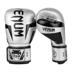 Venum Elite Boxing Gloves – Silver/Black