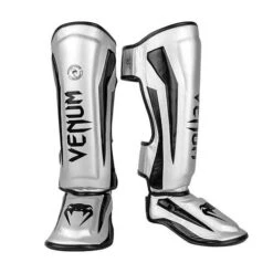 Venum Elite Standup Shinguards – Silver/Black