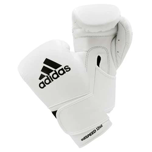 Adidas AdiSpeed Hook And Loop Boxing Gloves – White/Black 1 Adidas AdiSpeed Hook And Loop Boxing Gloves – White/Black